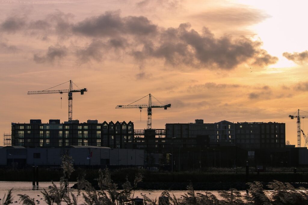skyline, construction, extension, new construction, amsterdam, construction site, faucet, construction crane, morning air, apartments, apartment, shore, construction, extension, extension, construction site, construction site, construction site, construction site, construction site, apartment